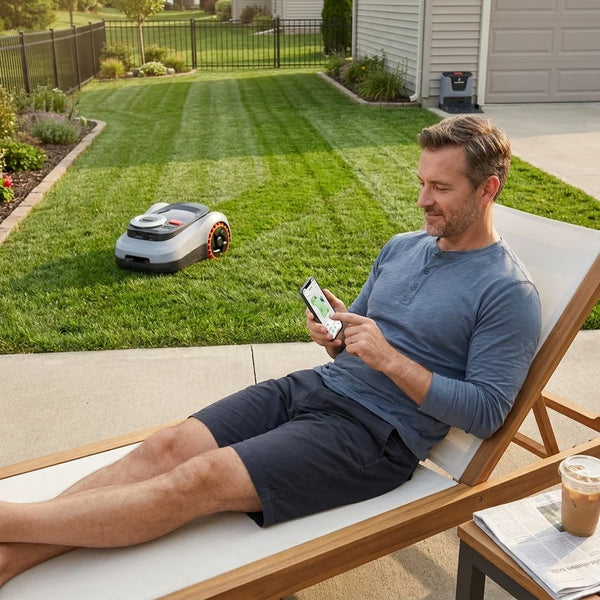 Robot Lawn Mower Built for Wire-Free Operation, LiDAR Vision Navigation, App Control, Multi-Zone Coverage